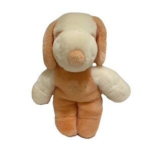 Snoopy 1968 Vintage Peach Tan Pink Plush 8" Stuffed Animal Dog Toy Peanuts